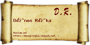 Dénes Réka névjegykártya