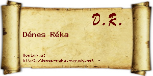 Dénes Réka névjegykártya